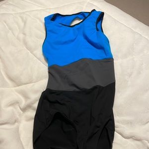 Body wrappers color block leotard